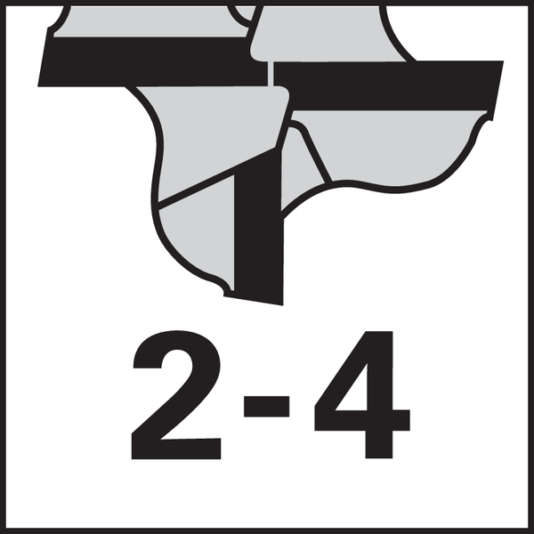 Schneidenzahl: 2-4